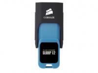 Corsair Флешка USB 32Gb Voyager Slider X2 CMFSL3X2-32GB черно-голубой