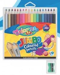Colorino Круглые цветные карандаши "JUMBO", 18 цветов+точилка