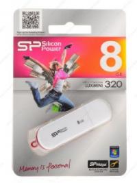 Silicon Power 8gb luxmini 320 sp008gbuf2320v1w usb2.0 белый