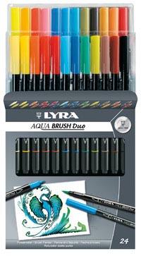 LYRA Фломастеры " Aqua Brush Duo", 24 цвета