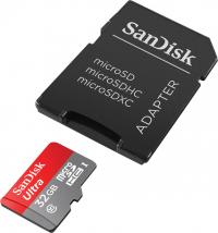 Sandisk Ultra MicroSDHC 32Gb class 10 Android + adapter (SDSDQUAN-032G-G4A)