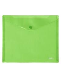 Hatber Папка-конверт на кнопке, А5, 180 мкм, зеленая