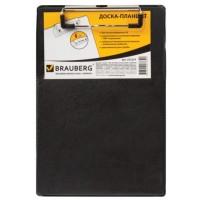 BRAUBERG Доска-планшет с верхним прижимом "Number one", А5, 15,8x23 см, картон, ПВХ, цвет черный