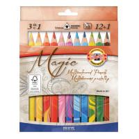 Koh-I-Noor Набор цветных карандашей "Magic", трехгранные, с многоцветным грифелем, 13 цветов, утолщенные, 10,4 мм