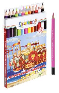 Silwerhof Карандаши цветные "В гостях у сказки. Jumbo", 12 цветов, трехгранный корпус