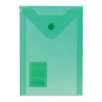 BRAUBERG Папка-конверт на кнопке, А6, прозрачная зеленая