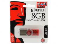 Kingston Флешка USB 8Gb DataTraveler 101 DT101G2/8GB серебристо-красный