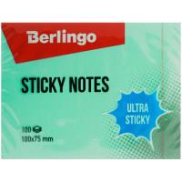 Berlingo Блок бумаги "Ultra Sticky", 100x75 мм, 100 листов, пастель, голубой
