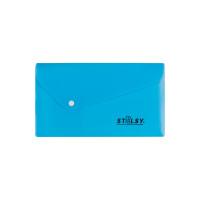 STILSY Папка-конверт на кнопке "Travel size", 13х23 см, неоновые цвета (цвет: голубой), арт. ST 231203