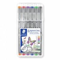 Staedtler Ручки капиллярные "Pigment Liner 308", 0,5 мм, 6 цветов