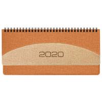 BRAUBERG Планинг настольный датированный на 2020 год "SimplyNew", 305x140 мм, 60 листов, цвет обложки оранжевый, бежевый