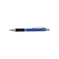 Index Ручка шариковая, автоматическая, синий корпус, серебристые детали, цвет чернил синий