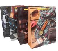 Айрис-Пресс Набор подарочных пакетов "Для него", цвет: микс, 24x18 см, 12 штук, AR642 (количество товаров в комплекте: 12)