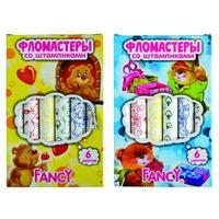 Action! Фломастеры "Fancy", со штампиками, 6 цветов