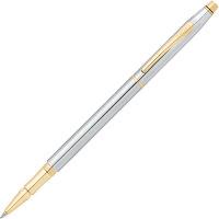 Cross Ручка-роллер "Century Classic", цвет - серебристый с золотистой отделкой