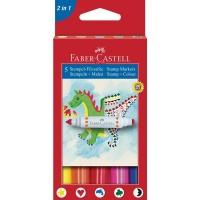 Faber-Castell Фломастеры Faber-Castell, 5 цветов со штампами