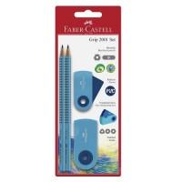 Faber-Castell Набор с карандашами Grip 2001, 4 предмета, синий
