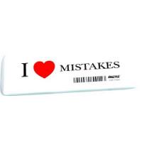 Factis Ластик "I Love Mistakes", цвет белый с цветной печатью, 140x44,5x9 мм