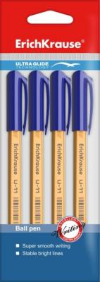 ErichKrause Набор шариковых ручек "Ultra Glide Technology U-11 Yellow", 4 ручки