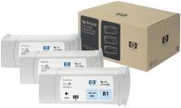 HP Картридж Hewlett Packard (HP) "81 Light Cyan Dye Cartridges C5070A", светло-голубой, 3 штуки (количество товаров в комплекте: 3)