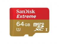 Sandisk Карта памяти Micro SDXC 64Gb Class 10 Extreme SDSDQXN-064G-G46A + адаптер SD