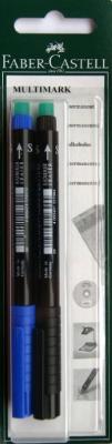 Faber-Castell Ручки капиллярные "Multimark S", 2 штуки, синий/черный