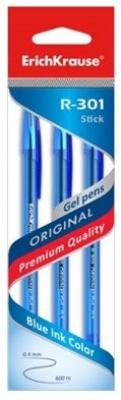 ErichKrause Ручки гелевый "R-301 ORIGINAL Gel", синие, 3 штуки (количество товаров в комплекте: 3)
