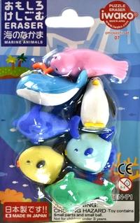 Iwako Набор стирательных резинок &quot;Морские животные&quot;, 7 предметов