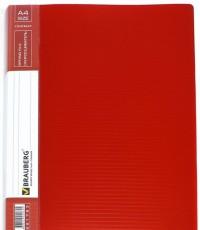 BRAUBERG Папка с металлическим скоросшивателем и внутренним карманом (красная)