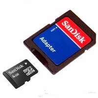 Sandisk MicroSDHC 4 GB + SD Adapter