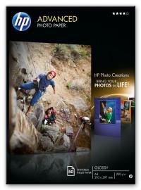HP Фотобумага для цветной струйной печати "Advanced Glossy Photo Paper Q8698A", глянцевая, А4, 250 г/м2, 50 листов