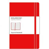 Moleskine Записная книжка, Classic Pocket, 9х14 см, клетка (красная)