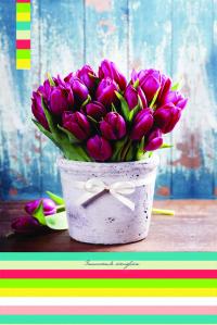 Проф-Пресс Записная книжка "Малиновые тюльпаны", А6, 80 листов