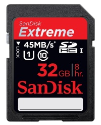 Sandisk SD 32GB Extreme Class 10 UHS-1, 80 MB/s