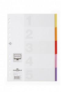 Durable Разделитель пластиковый "Varicolor", A4, вертикальный, 5 цветных секций