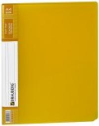 BRAUBERG Папка с боковым металлическим прижимом и внутренним карманом, желтый