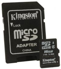 Kingston microsdhc 16gb class 4 + адаптер