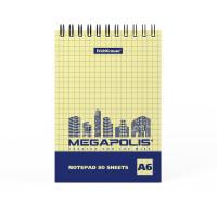 ErichKrause Блокнот на спирали "Megapolis. Yellow Concept", А6, 80 листов, клетка