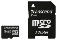 Transcend Micro SecureDigital 16Gb HC class10 (TS16GUSDHC10) + SD адаптер