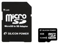 Silicon Power microSDHC 4Gb Class 6 + adapter