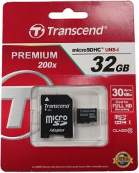 Transcend microSDHC 32GB class 10 UHS-I 200x Premium