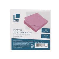 LITE Блок для записей "Lite", 76х76 мм, розовый, 100 листов
