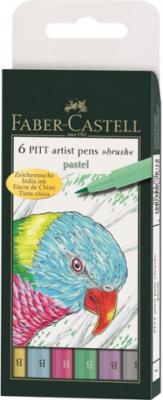Faber-Castell Ручки капиллярные "Pitt Artist Pen", 6 штук, пастельные оттенки