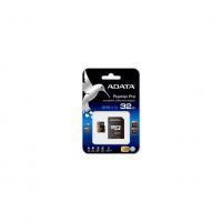 ADATA A-Data MicroSDHC Transflash + SD адаптер 32Гб, Черный, пластик, USB 2.0 microSDHC, 32Гб, Class 10