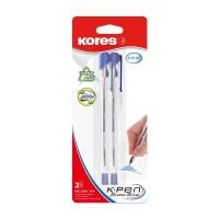 Kores Ручки шариковые "K11", синие, 1 мм, 2 штуки