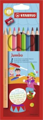 STABILO Карандаши цветные утолщенные "Jumbo", 8 цветов, + точилка