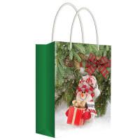 Русский дизайн Комплект пакетов подарочных "Снеговик с подарком", 18x22,7x10 см (10 пакетов в комплекте) (количество товаров в комплекте: 10)