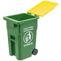 Sponsor Подставка для офисных и пишущих принадлежностей в виде бака для мусора, зеленая