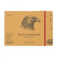 Smiltainis Скетчбук для эскизов "Kraft #authenticbook" с резинкой, 24,5x17,8 см, 24 л (крафт)