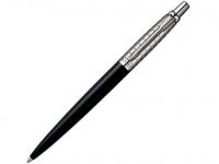 Шариковая ручка Parker Jotter Premium K172 Satin Black SS Chiseled чернила синие корпус серебристо-черный S0908860